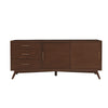 Ian 64 Inch TV Media Entertainment Center, 3 Drawers, 2 Doors, Walnut Brown