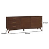 Ian 64 Inch TV Media Entertainment Center, 3 Drawers, 2 Doors, Walnut Brown