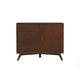 Ian 40 Inch Accent Storage Cabinet, 1 Door, 3 Drawers, Walnut Brown Wood