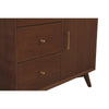 Ian 40 Inch Accent Storage Cabinet, 1 Door, 3 Drawers, Walnut Brown Wood
