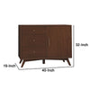 Ian 40 Inch Accent Storage Cabinet, 1 Door, 3 Drawers, Walnut Brown Wood