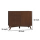 Ian 40 Inch Accent Storage Cabinet, 1 Door, 3 Drawers, Walnut Brown Wood