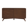Ian 50 Inch TV Media Entertainment Center, 3 Drawers, 2 Doors, Walnut Brown