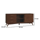 Ian 50 Inch TV Media Entertainment Center, 3 Drawers, 2 Doors, Walnut Brown