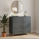 Max Small Dresser Chest | 36" | 3 Drawers | Brass Metal Frame | Slate Gray
