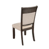 Brian 25 Inch Dining Side Chair, Fabric Upholstered, Set of 2, Brown, Beige