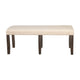 Brian 51 Inch Acacia Wood Dining Bench, Polyester Upholstery, Brown, Beige