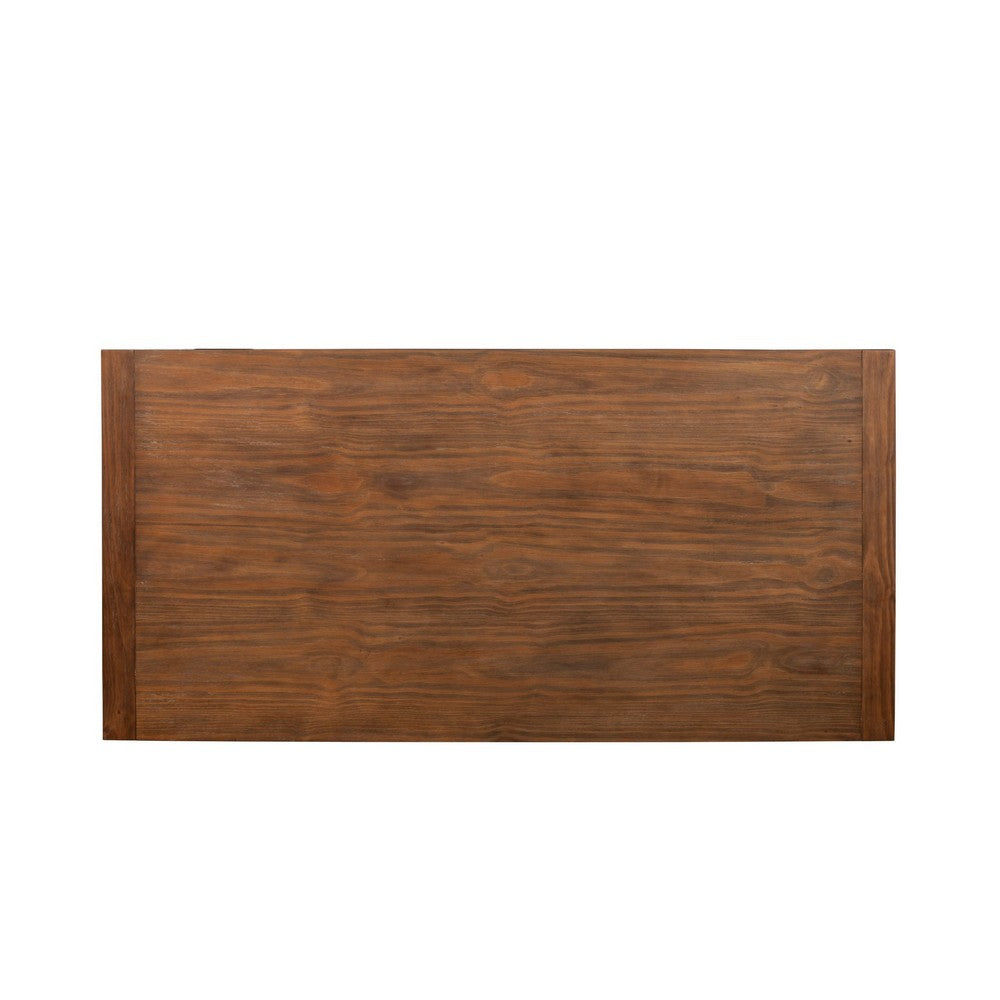 Paige Dining Table | 84" | Solid Wood | Sled Base | Natural Brown