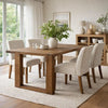 Paige Dining Table | 84" | Solid Wood | Sled Base | Natural Brown