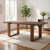 Paige Dining Table | 84" | Solid Wood | Sled Base | Natural Brown