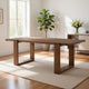 Paige Dining Table | 84" | Solid Wood | Sled Base | Natural Brown