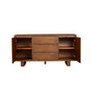 Paige 68 Inch Sideboard Buffet Cabinet Console, 3 Drawers, 2 Doors, Brown