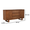 Paige 68 Inch Sideboard Buffet Cabinet Console, 3 Drawers, 2 Doors, Brown