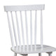 Ray 18 Inch Dining Side Chair, Rubberwood, Windsor Back, Set of 2, White