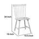 Ray 18 Inch Dining Side Chair, Rubberwood, Windsor Back, Set of 2, White