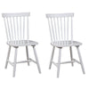 Ray 18 Inch Dining Side Chair, Rubberwood, Windsor Back, Set of 2, White