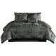 Jay King Comforter Set | 7 Piece | Polyester Velvet Deluxe Texture | Gray