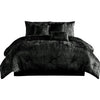 Jay King Comforter Set | 7 Piece | Polyester Velvet Deluxe Texture | Black