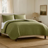 Cabe Queen Comforter Set | 3 Piece | Polyester Puffer Channel Quilted | Green