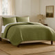 Cabe Queen Comforter Set | 3 Piece | Polyester Puffer Channel Quilted | Green