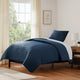 Cabe Twin Comforter Set | 2 Piece | Polyester Puffer Channel Quilted | Navy Blue
