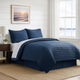 Cabe Queen Comforter Set | 3 Piece | Polyester Puffer Channel Quilt | Navy Blue