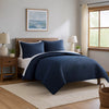 Cabe Queen Comforter Set | 3 Piece | Polyester Puffer Channel Quilt | Navy Blue