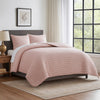 Cabe Queen Comforter Set | 3 Piece | Polyester Puffer Channel Quilt | Rose Pink