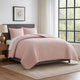 Cabe Queen Comforter Set | 3 Piece | Polyester Puffer Channel Quilt | Rose Pink