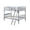 Alice Classic Twin Bunk Bed with Ladder, Guard Rail, Carved Legs, Gray