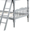 Alice Classic Twin Bunk Bed with Ladder Guard Rail Carved Legs Gray BM284020