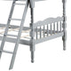 Alice Classic Twin Bunk Bed with Ladder Guard Rail Carved Legs Gray BM284020