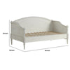 Fry Full Size Wood Day Bed Slatted Support Floral Trim Turned Legs White By Casagear Home BM284027