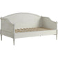 Fry Full Size Wood Day Bed, Slatted Support, Floral Trim, Turned Legs, White By Casagear Home