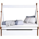 Teo Wood Twin Bed House Shaped Bed Frame Slat System Brown White BM284029
