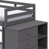Classic Twin Bunk Bed with Cabinet 4 Drawers 3 Compartments Ladder Gray BM284031