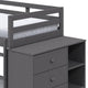Classic Twin Bunk Bed with Cabinet 4 Drawers 3 Compartments Ladder Gray BM284031