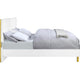 Tyra Modern Queen Bed Panel Headboard Luxury Textured Chevron White Gold BM284041