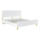 Tyra Modern Queen Bed, Panel Headboard, Luxury Textured Chevron, White Gold