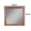 37 x 40 Rectangular Dresser Mirror, Mahogany Wood, Rustic Brown Frame