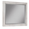 Ida 35 x 40 Rectangular Dresser Mirror, Mahogany Wood, Light Gray Frame