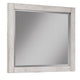 Ida 35 x 40 Rectangular Dresser Mirror, Mahogany Wood, Light Gray Frame