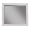 Ida 35 x 40 Rectangular Dresser Mirror, Mahogany Wood, Light Gray Frame