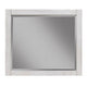 Ida 35 x 40 Rectangular Dresser Mirror, Mahogany Wood, Light Gray Frame