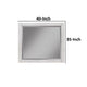 Ida 35 x 40 Rectangular Dresser Mirror, Mahogany Wood, Light Gray Frame
