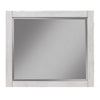 Ida 35 x 40 Rectangular Dresser Mirror, Mahogany Wood, Light Gray Frame