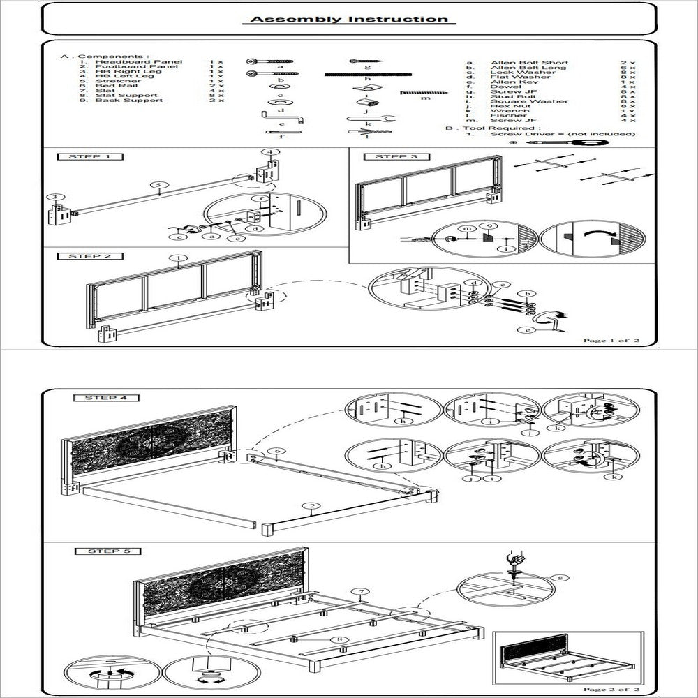 Ida California King Panel Bed, Elegant Floral Carved Headboard, Light Gray