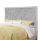 Ida California King Panel Bed, Elegant Floral Carved Headboard, Light Gray