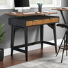 Eli Home Office Desk | 36" | 2 Drawers | Mahogany Wood | Black Brown