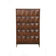 Ivy 48 Inch Tall Dresser Chest, 5 Drawers, Textured, Pine Wood, Dark Brown